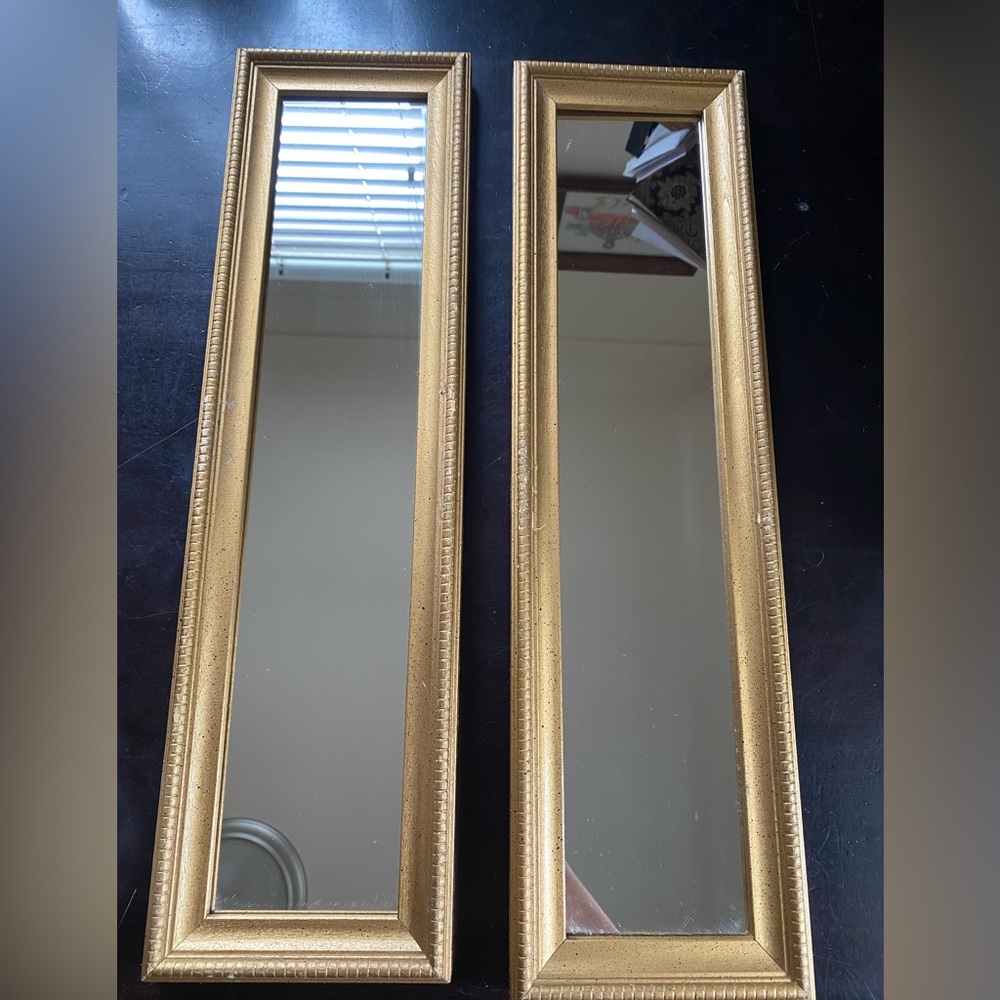 Elegant Gold Framed Wall Mirror Set